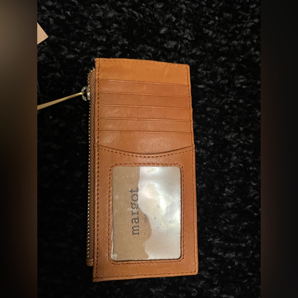 Margot Cognac Leather Wristlet